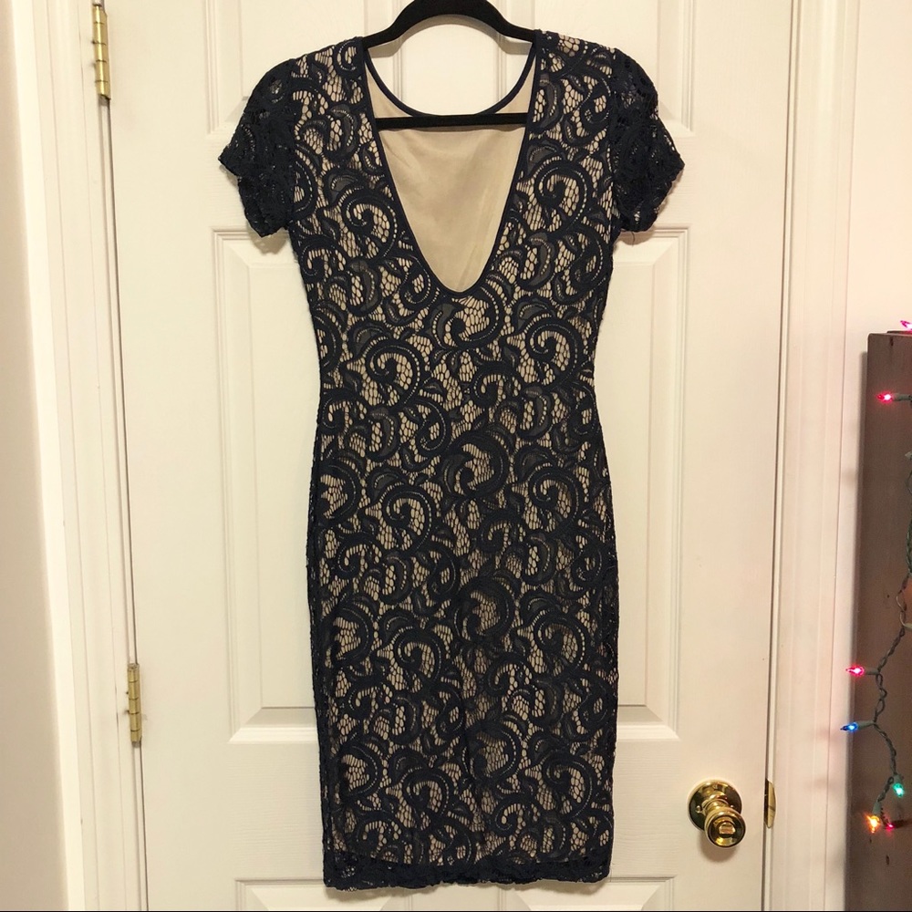 Navy Lace Dress - Picture 2 of 3